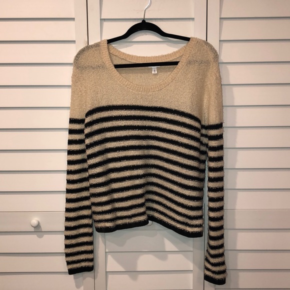Nordstrom BP cream and black striped sweater - Picture 1 of 3